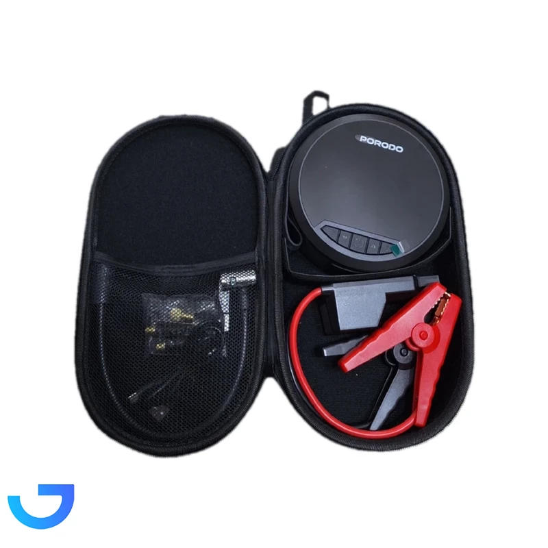 قیمت و خرید پاوربانک فست شارژ ، جامپ استاتر و پمپ باد تایر Porodo 8000mAh مدل GAGEFIT PDCC218BK | فروشگاه آریا