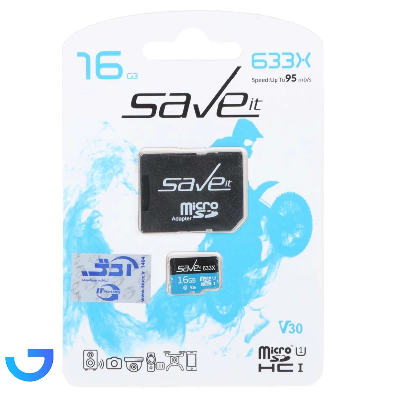 قیمت و خرید کارت حافظه MicroSDHC سیو ایت U1 Class 10 633X -95MB/s - 16GB | فروشگاه آریا