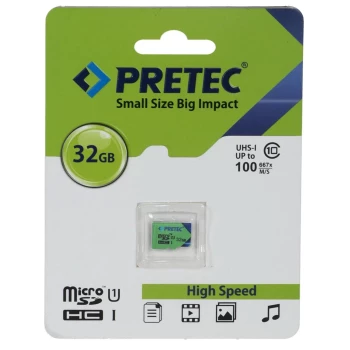 کارت حافظه Pretec MICROSDHC مدل 667X کلاس U1 سرعت 100MB/s ظرفیت 32GB | فروشگاه آریا