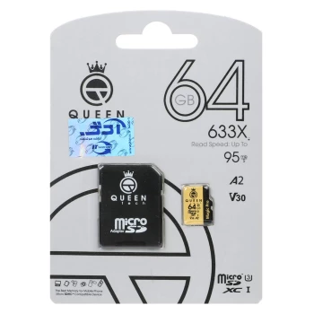 کارت حافظه Micro SD HC کوئین تک مدل U3 Class 10 633X -95MB/s - 64GB | فروشگاه آریا