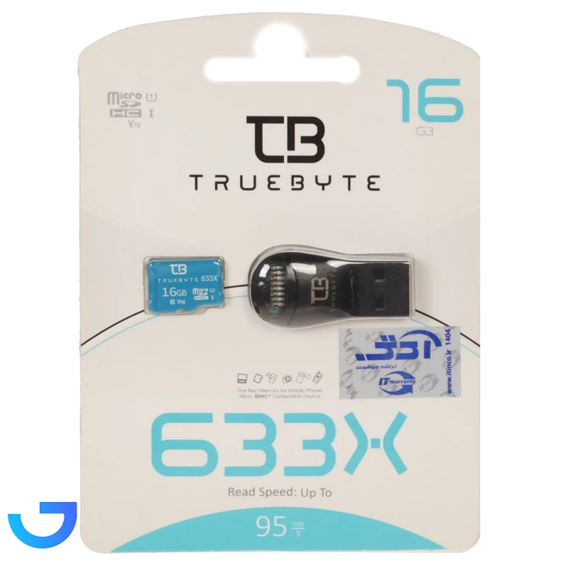قیمت و خرید کارت حافظه تروبایت TRUEBYTE microSDXC & Card Reader U1 Class 10 633X -95MB/s - 16GB | فروشگاه آریا
