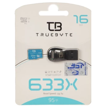 کارت حافظه تروبایت TRUEBYTE microSDXC & Card Reader U1 Class 10 633X -95MB/s - 16GB | فروشگاه آریا