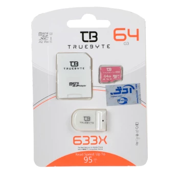کارت حافظه تروبایت TRUEBYTE microSDXC & adapter U3 Class 10 633X -95MB/s - 64GB | فروشگاه آریا
