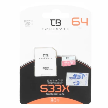 کارت حافظه تروبایت TRUEBYTE microSDXC & adapter A2 V30 U3-(80MB/S-533X) - 64GB | فروشگاه آریا