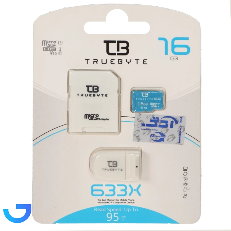 قیمت و خرید کارت حافظه تروبایت TRUEBYTE microSDXC & adapter U1 Class 10 633X -95MB/s - 16GB | فروشگاه آریا