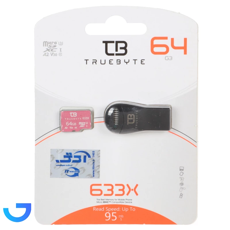 قیمت و خرید کارت حافظه تروبایت TRUEBYTE microSDXC & Card Reader U3 Class 10 633X -95MB/s - 64GB | فروشگاه آریا