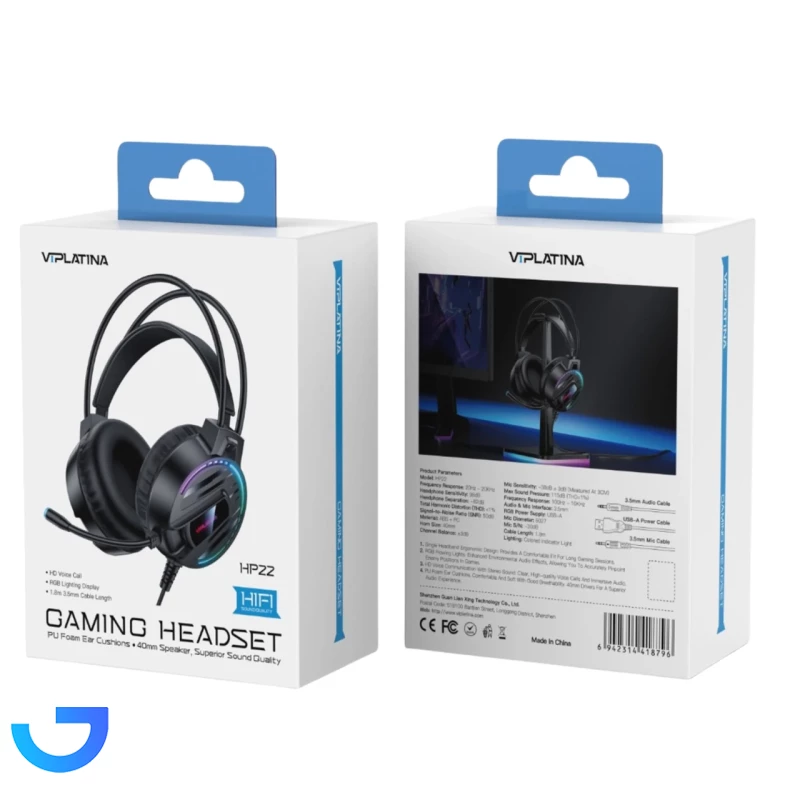 قیمت و خرید هدفون باسیم گیمینگ VIPLATINA مدل HP22 | فروشگاه آریا