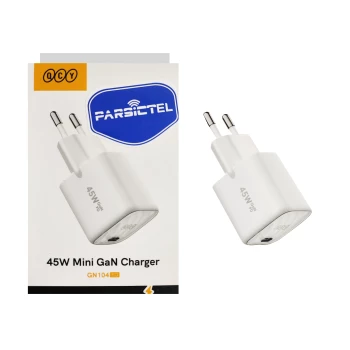 شارژر دیواری دو پین PD و فست تک پورت QCY مدل GN104 EG 45W | فروشگاه آریا
