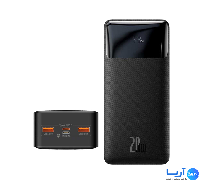 قیمت و خرید پاوربانک بیسوس مدل PPDML-K01 ظرفیت 30000 میلی آمپر ساعت | فروشگاه آریا