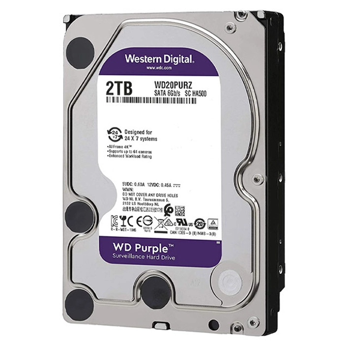 قیمت و خرید هارددیسک اینترنال وسترن دیجیتال مدل Purple WD20PURZ ظرفیت 2 ترابایت | فروشگاه آریا