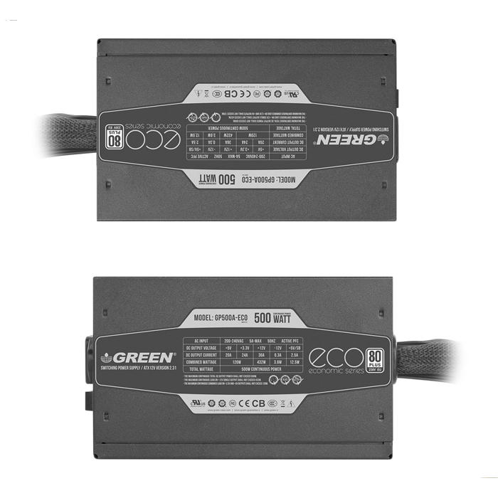 قیمت و خرید منبع تغذیه کامپیوتر گرین مدل GP500A-ECO Rev3.1 | فروشگاه آریا