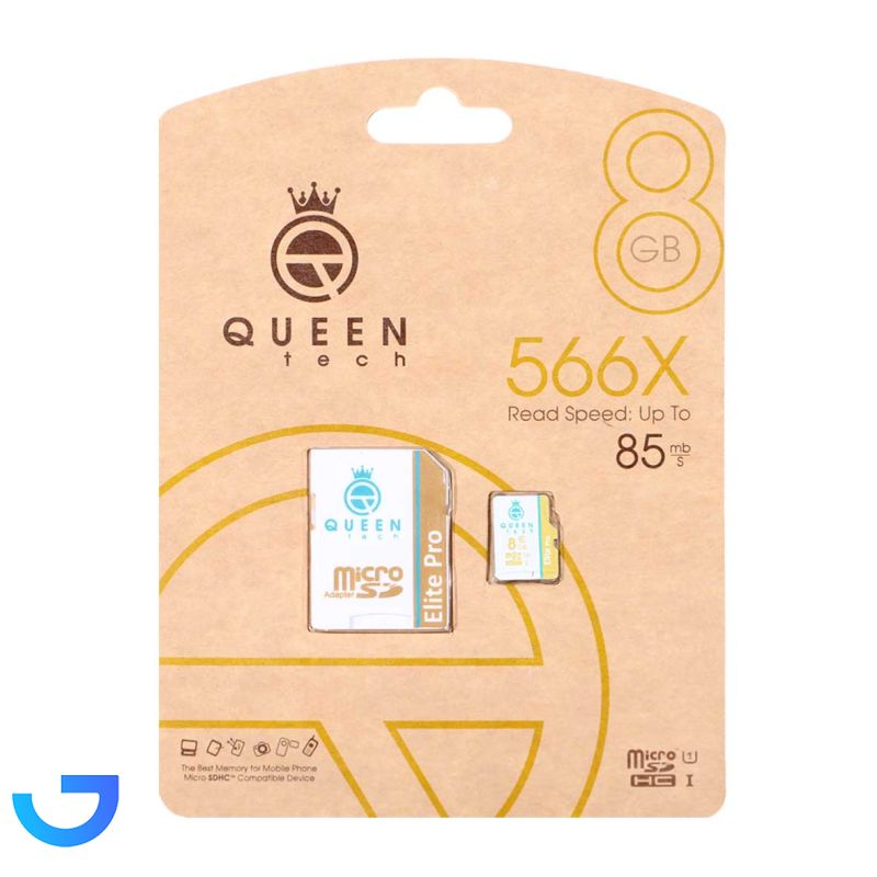 کارت حافظه microSDHC & adapter کویین تک مدل U1 Class 10 566X با ظرفیت 8 گیگابایت نمای ۲