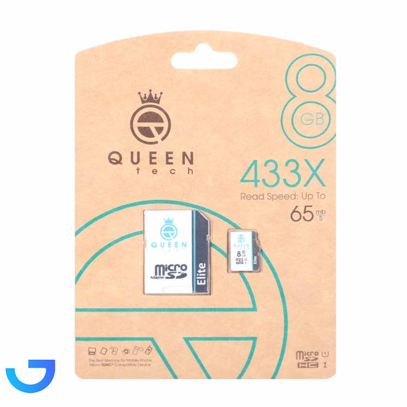 کارت حافظه microSDHC & adapter کویین تک مدل U1 Class 10 433X ظرفیت 8 گیگابایت نمای ۲