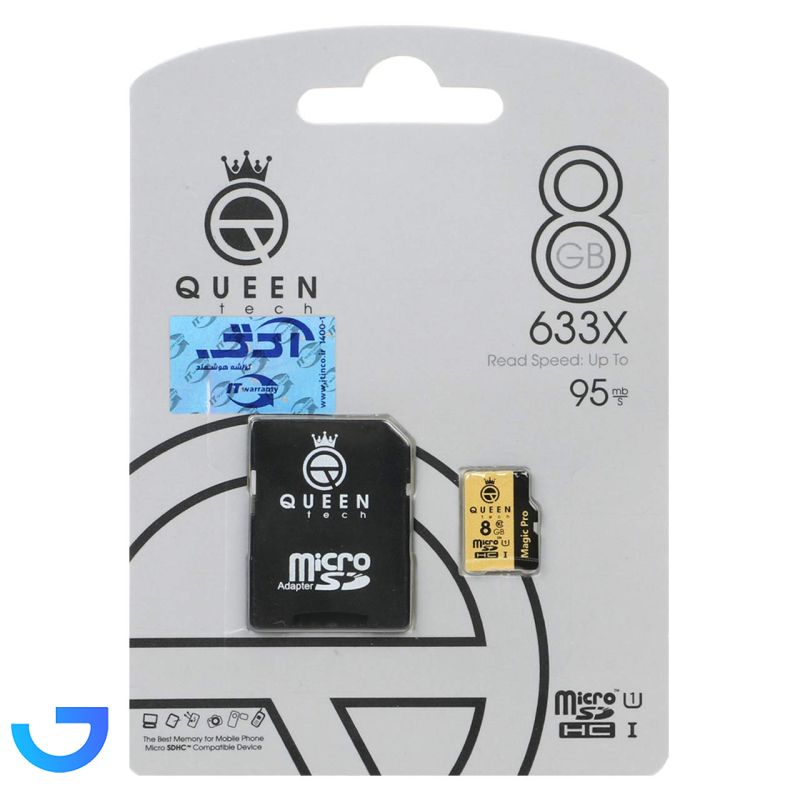 کارت حافظه microSDHC & adapter کویین تک مدل U1 Class 10 633X ظرفیت 8 گیگابایت نمای ۲