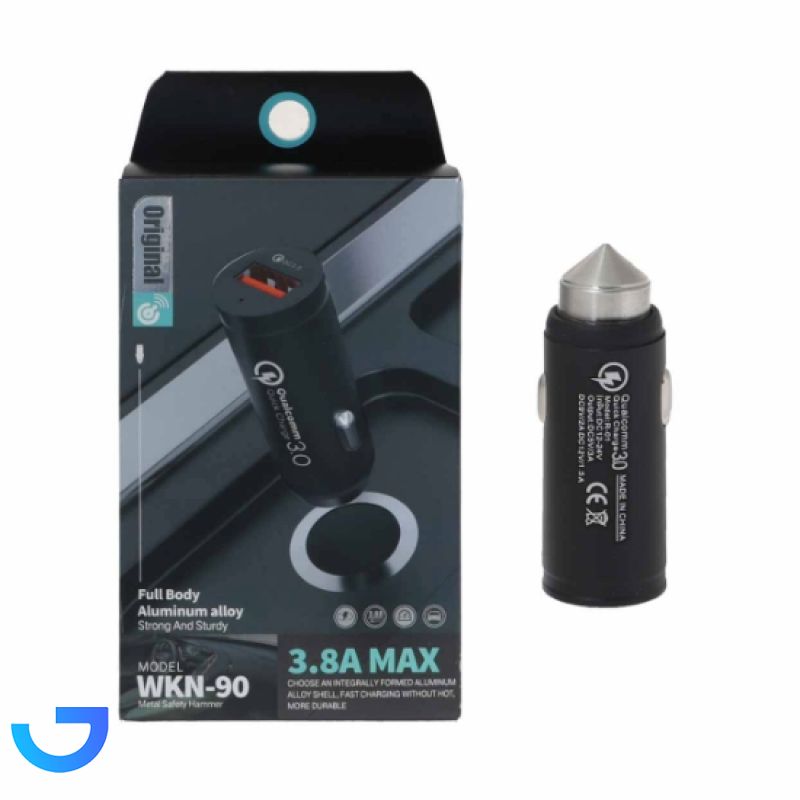 قیمت و خرید شارژر فندکی 18 وات فست تک پورت مدل WKN-90 | فروشگاه آریا